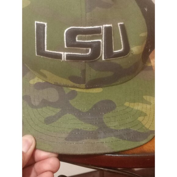LSU Tigers Camoflauge 47 Brand Snapback Hat Cap Men's Collge Green Army - Picture 7 of 12